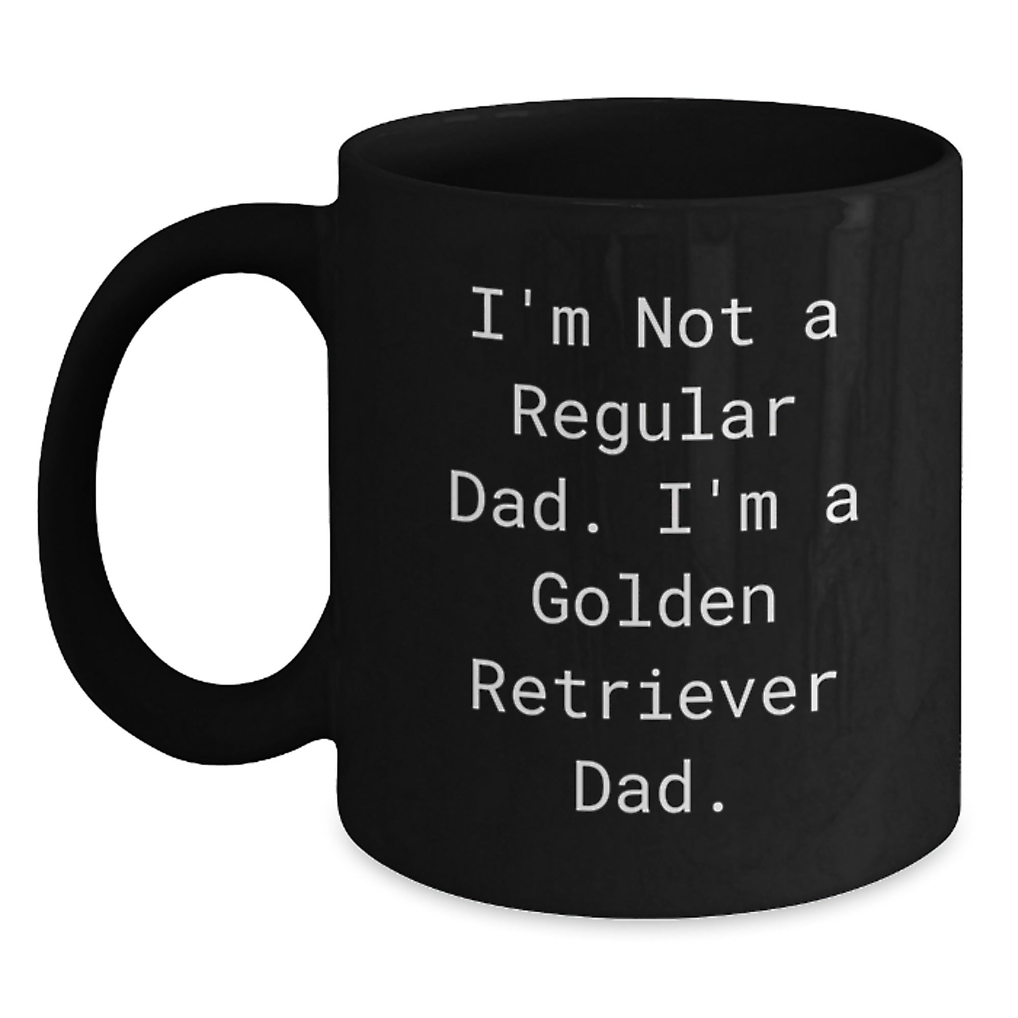 Funny Golden Retriever Dad Black Coffee Mug Gift from Family to Golden Retriever Dad on Birthday - Main