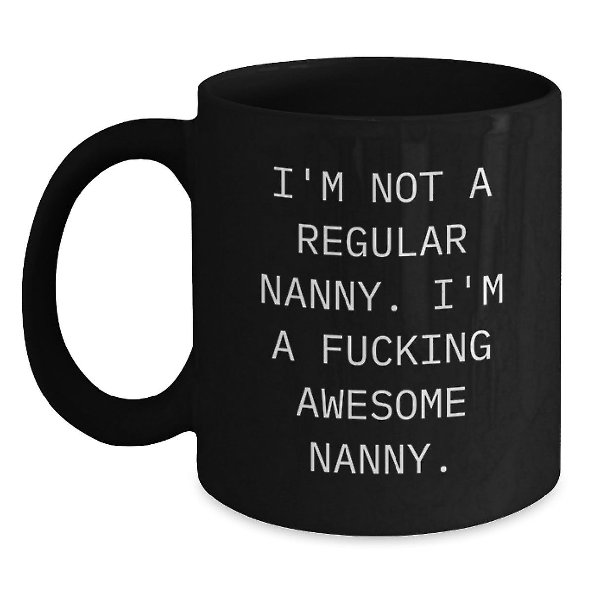 Funny Nanny Gifts for Nanny from Friends on Birthday Unique Gifts - Black Coffee Mug I'm Not A F--king Awesome Nanny - Main
