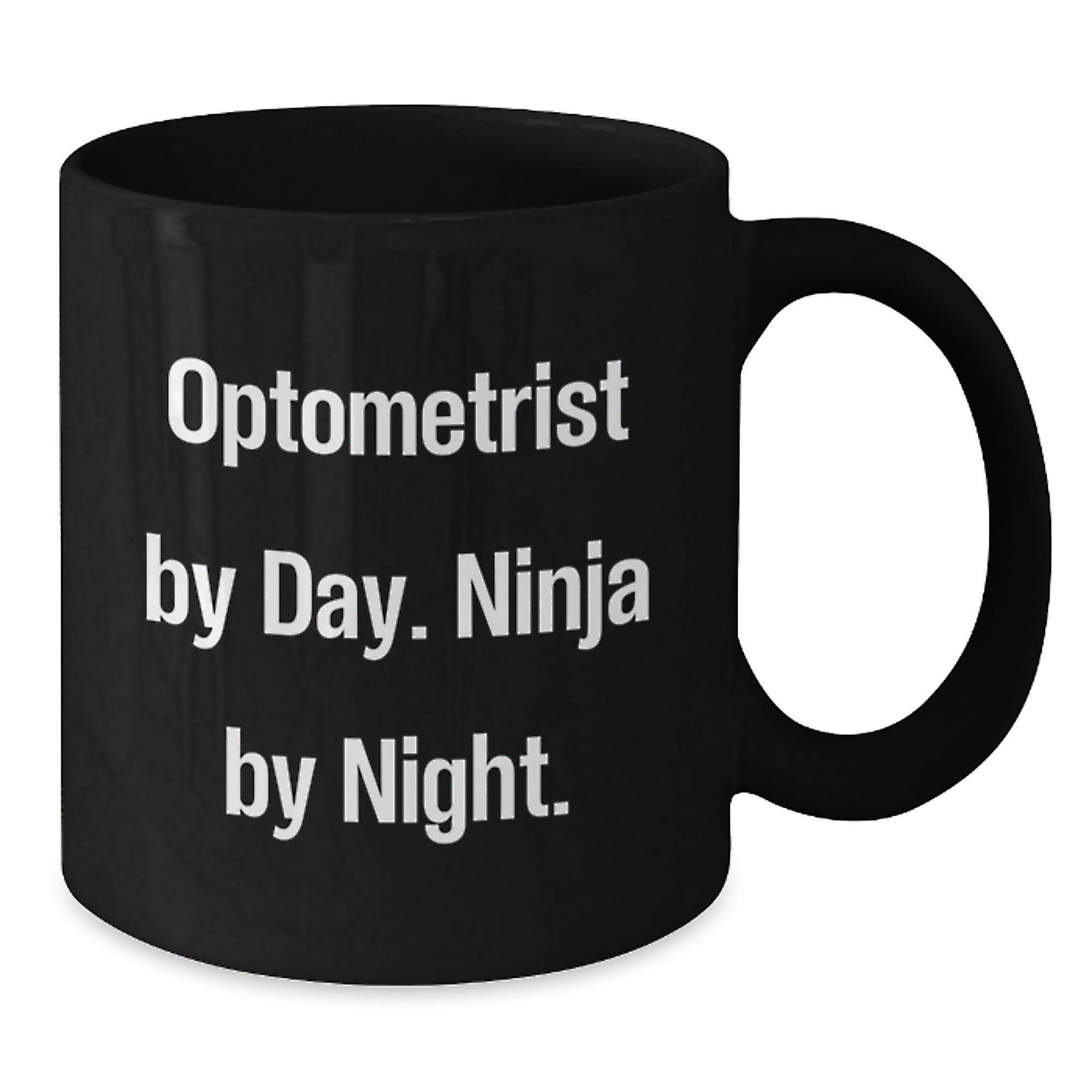 Optometrist Gifts for Men, Women, Friends - Funny Black Coffee Mug - Gifts from Family, Coworkers - Optometrist By Day, Ninja By Night Christmas Unique Gifts - Additional