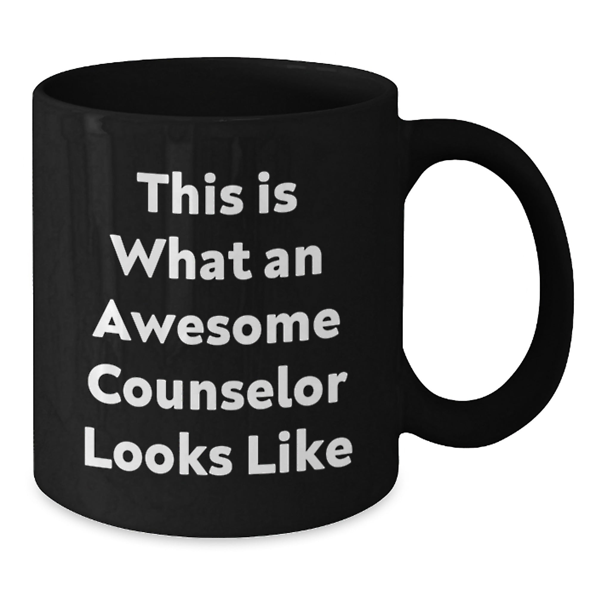 Funny Counselor Quotes Black Coffee Mug, Gifts from Friends for Awesome Counselors, Graduation Unique Gifts, This Is What An Awesome Counselor Looks Like, Black Coffee Mug for Counselor - Additional