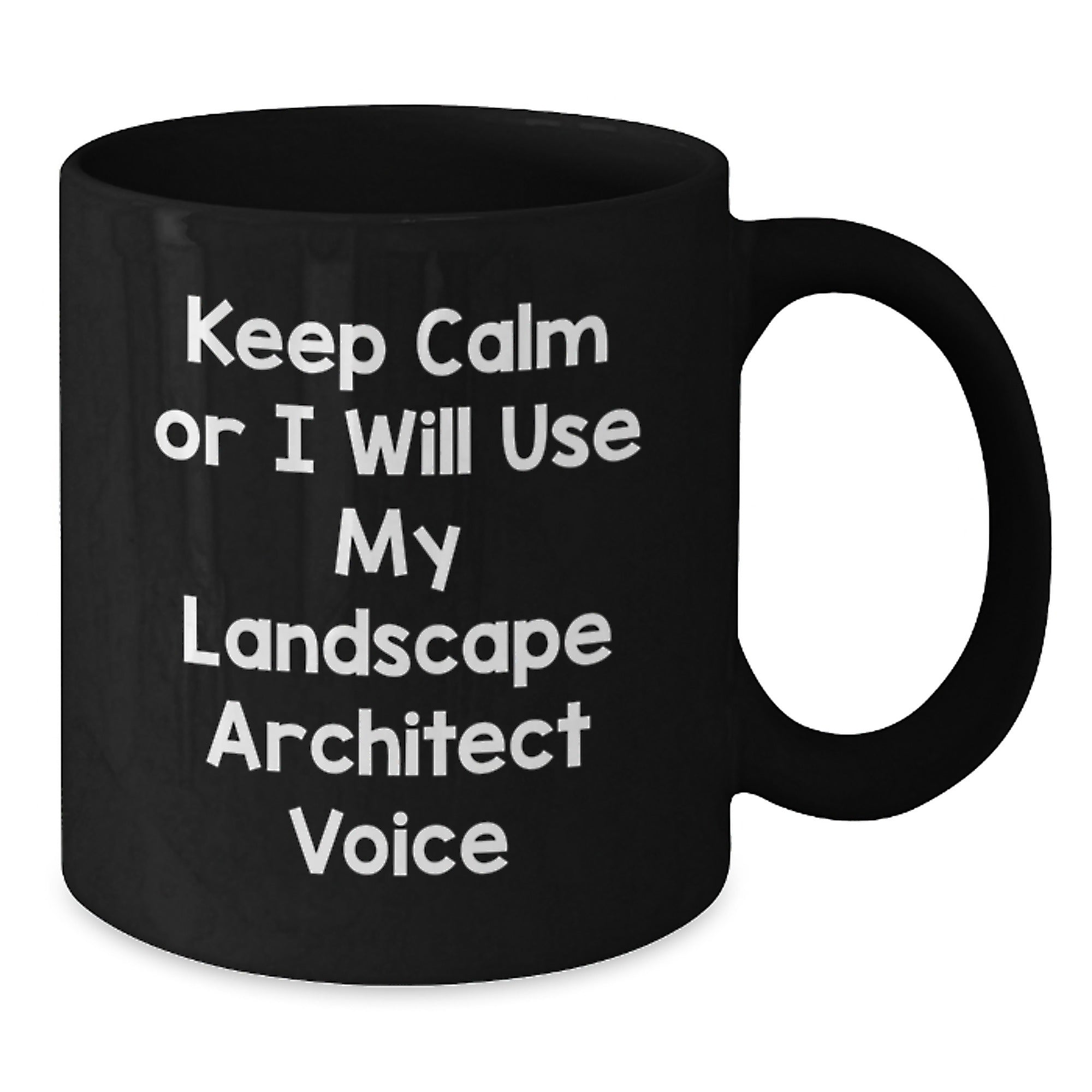 Gifts for Landscape Architects, Funny Black Coffee Mugs for Christmas Unique Gifts from Friends, Landscape Architect Enthusiast, Black Coffee Mug, Keep Calm Or I Will Use My Landscape Architect Voice - Additional