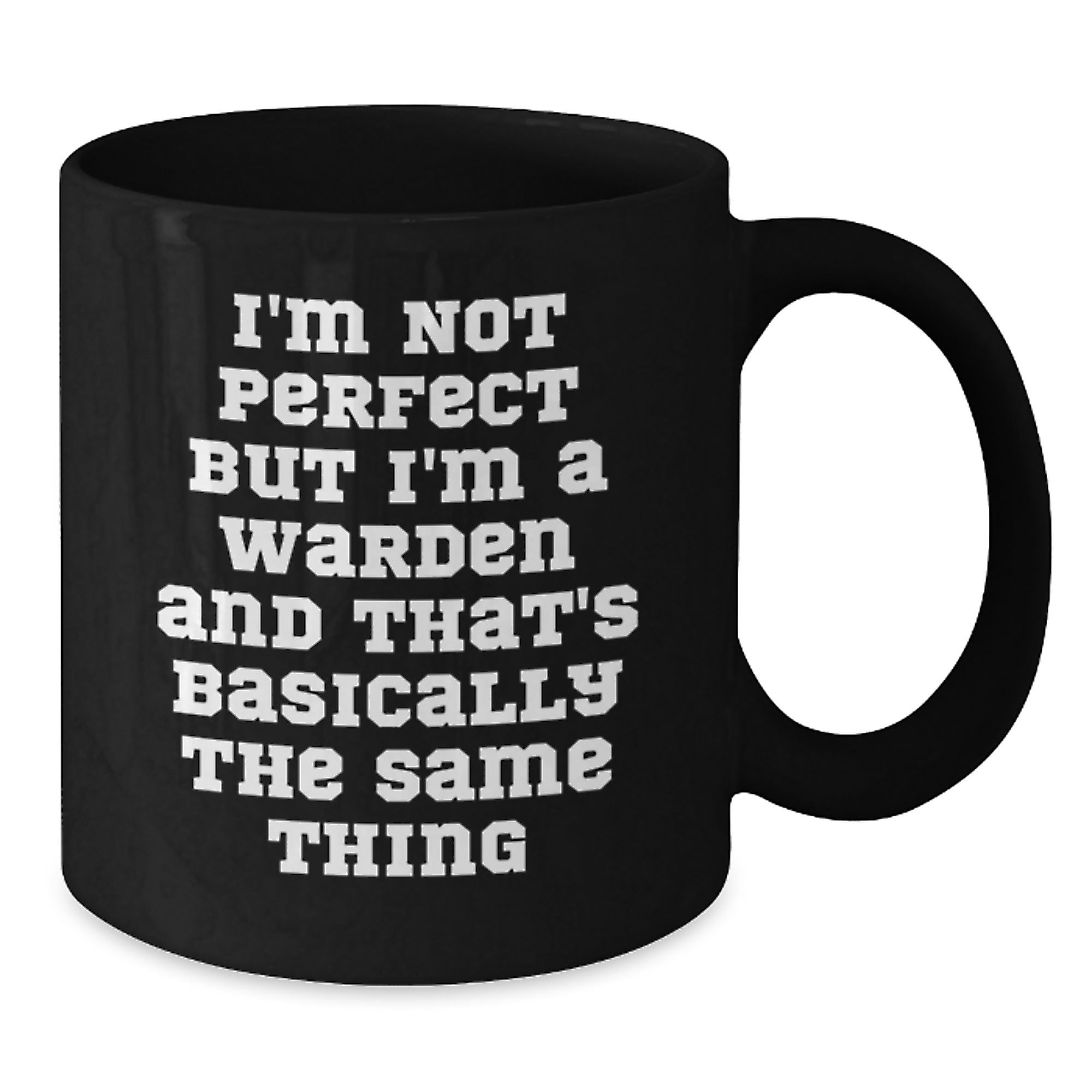 Warden Gifts, Funny Quote, Black Coffee Mug, Graduation Unique Gifts from Friends, Warden Graduation Mug - Additional