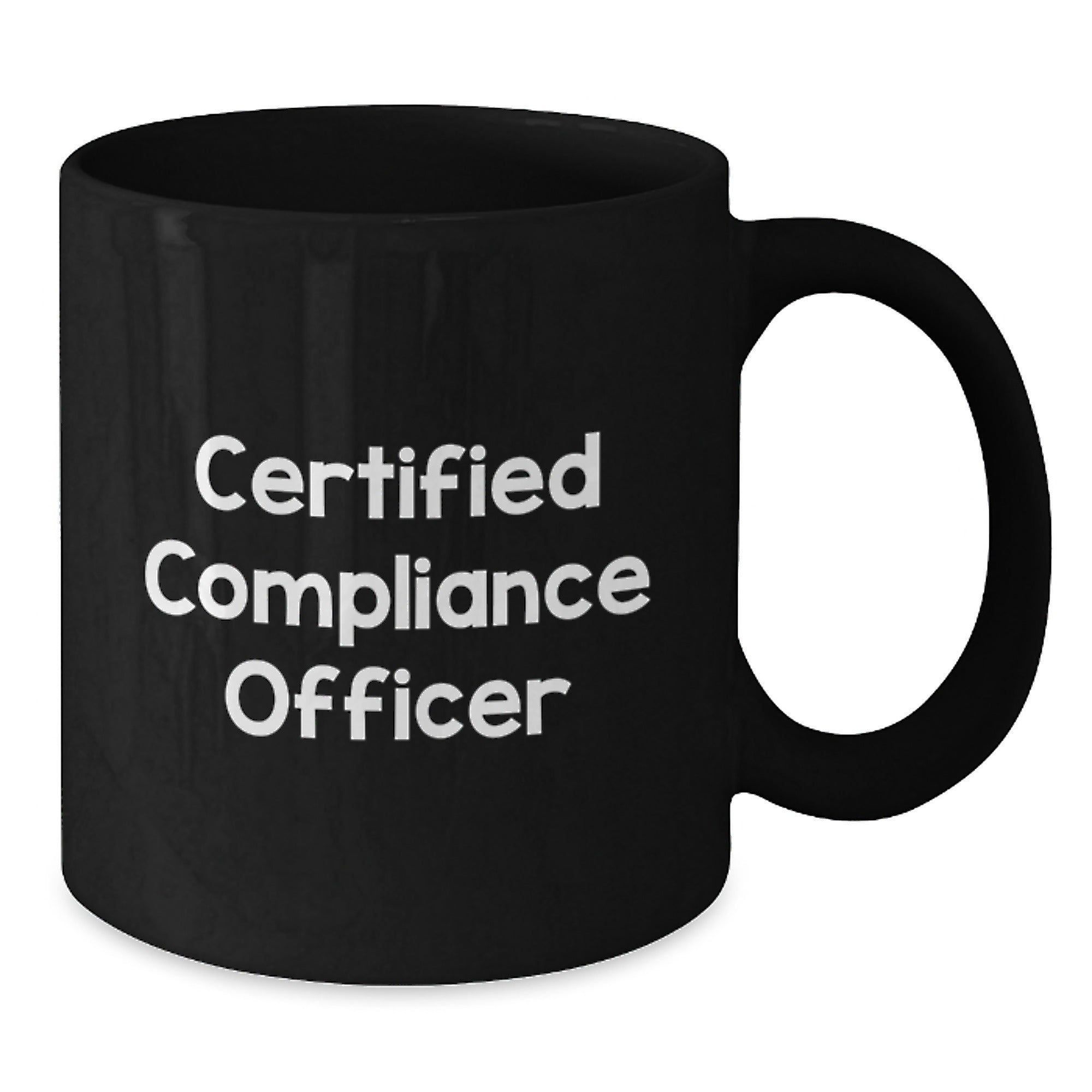 Funny Compliance Officer Gifts from Friends - 'Certified Compliance Officer' Quote on Black Coffee Mug for Birthday - Additional