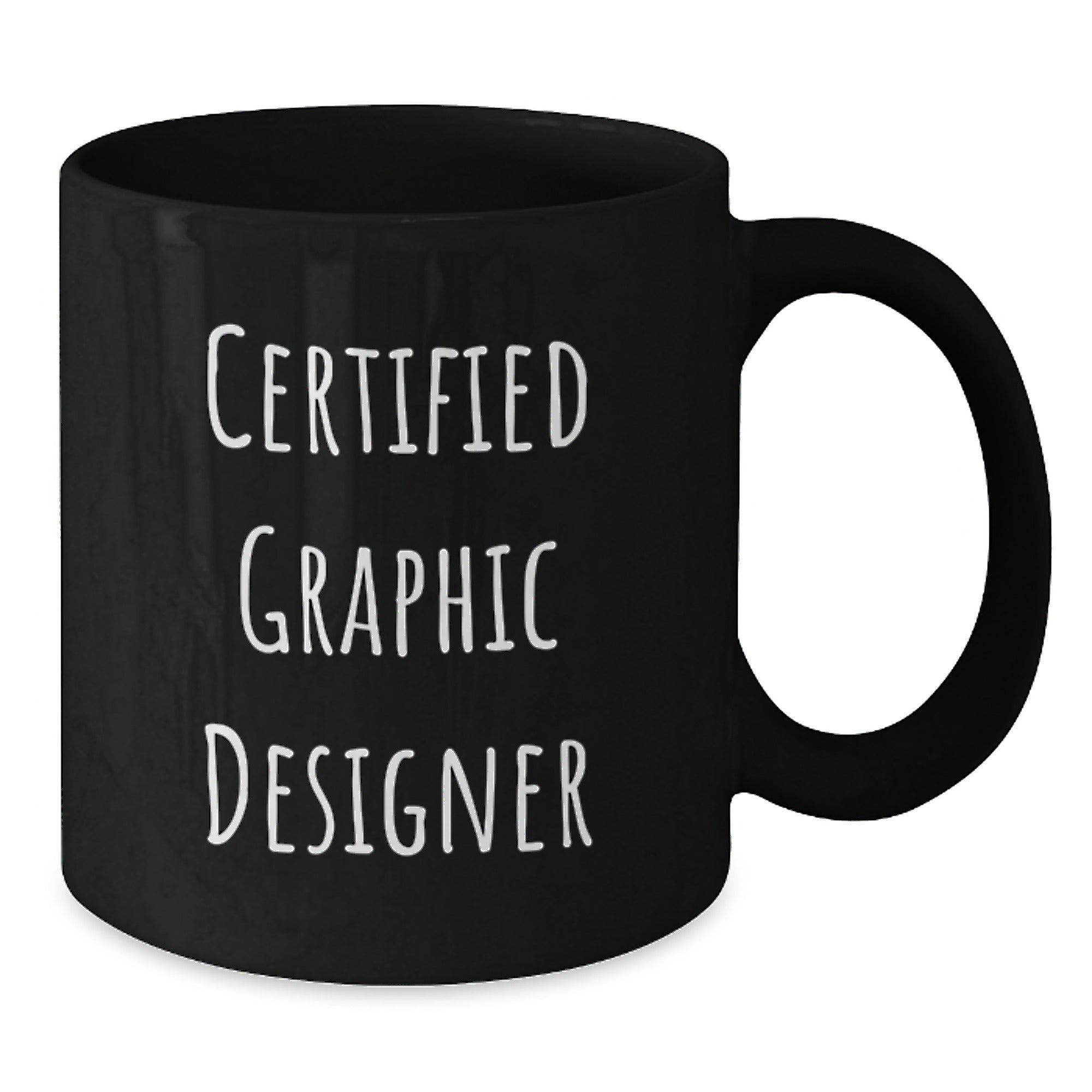 Funny Graphic Designer Gifts from Friends for Him - Black Coffee Mug - Certified Graphic Designer Quote - Unique Christmas Unique Gifts - Additional