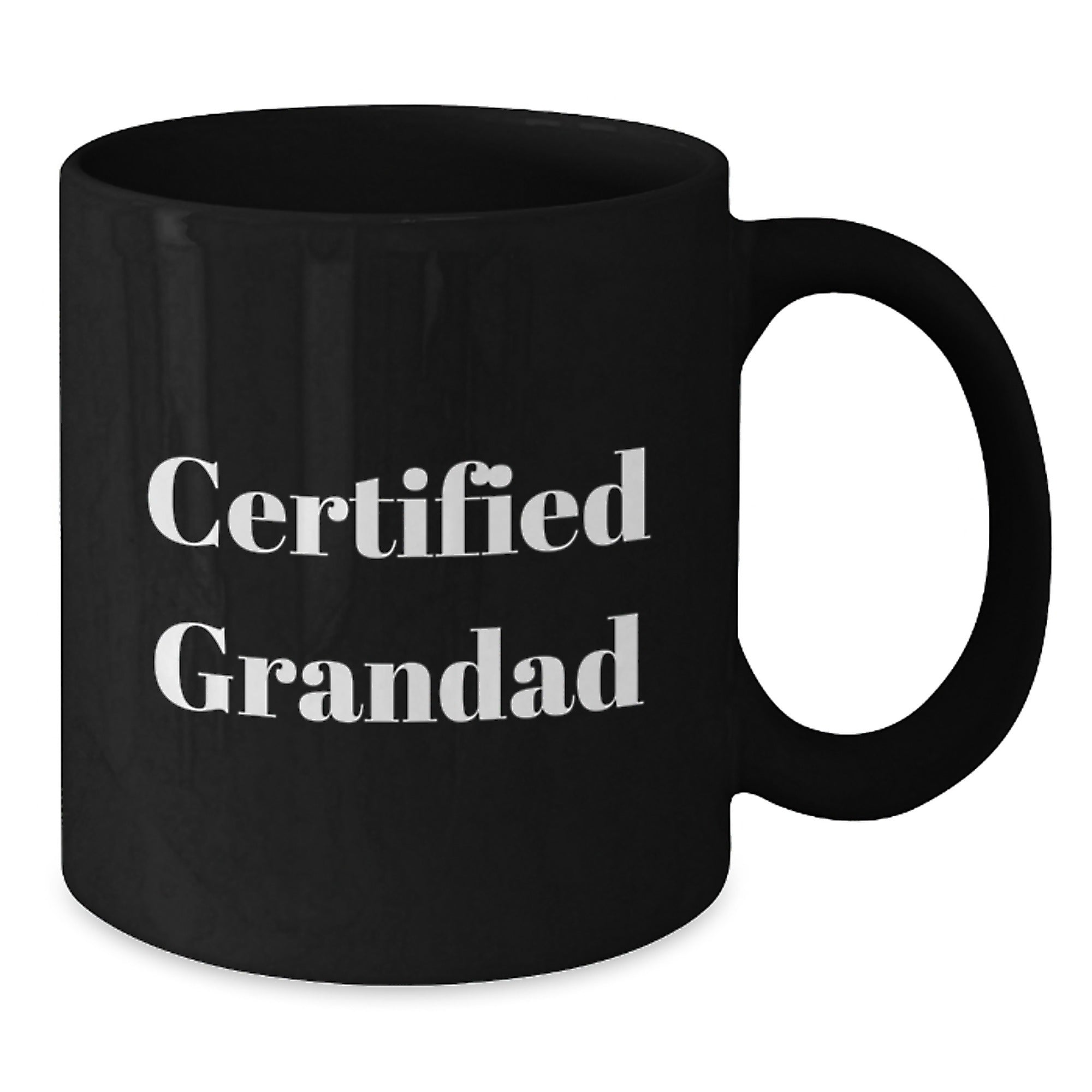 Funny Grandad Gifts from Men to Grandad, Black Coffee Mug for Graduation, 'Certified Grandad' Quote - Additional