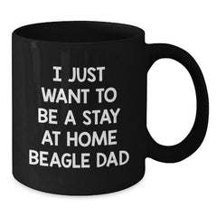 Funny Beagle Dog Lover Gifts from Dad, Beagle Dad's Graduation Unique Gifts for Him, Black Coffee Mug for Men - Additional