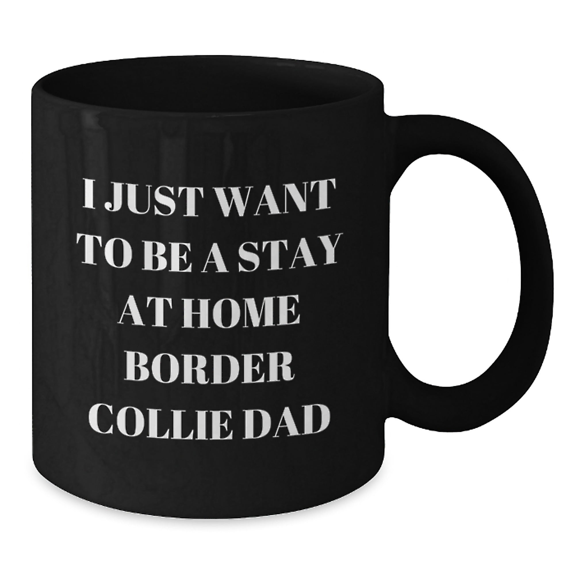Funny Border Collie Dad Gifts, I Just Want To Be A Stay At Home Border Collie Dad Quote, Black Coffee Mug for Men, Friends, Family, Graduation Unique Presents from Men to Women, Coworkers, Family - Additional