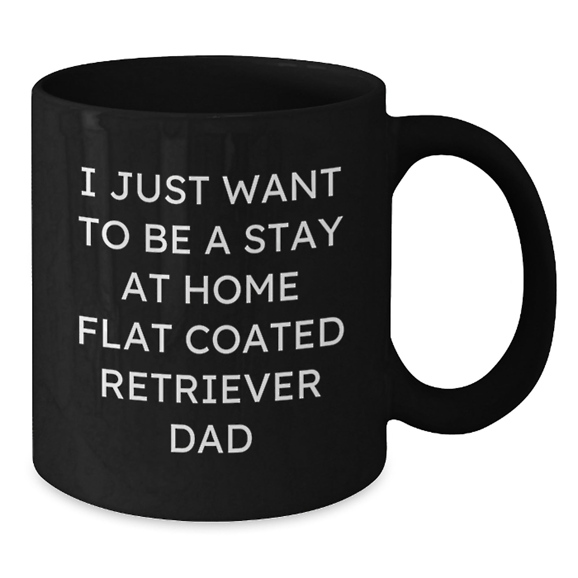 Funny Flat Coated Retriever Dog Gifts for Men, Unique Black Coffee Mugs, I Just Want To Be A Stay At Home Dad, Christmas Unique Gifts from Family - Additional