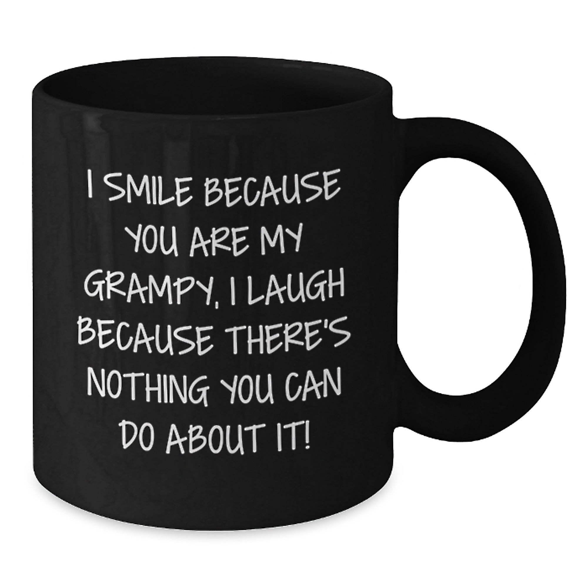 Funny Grampy Christmas Unique Gifts from Grandkids Black Coffee Mug I Smile Because You Are My Grampy - Additional