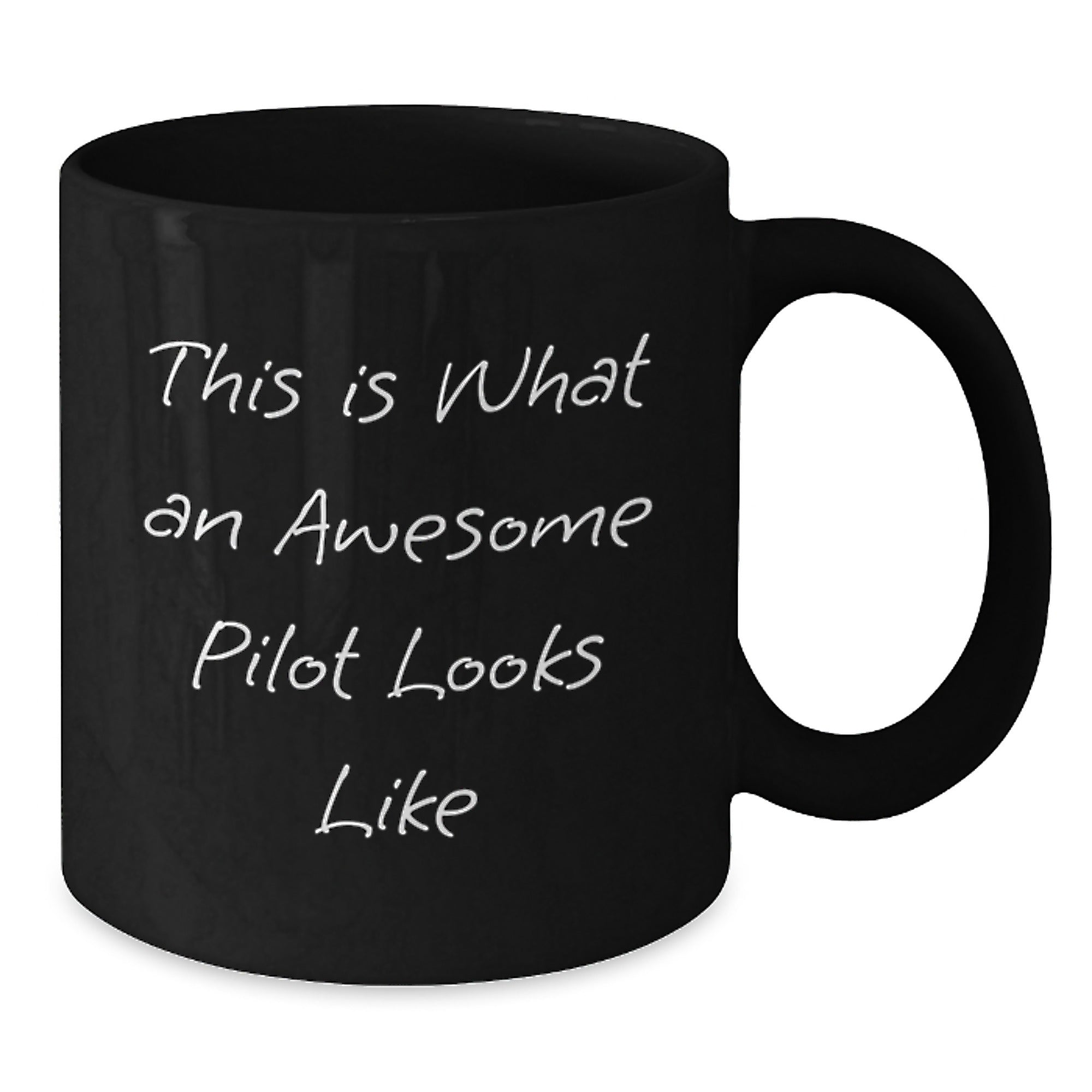 Funny Pilot Gifts for Men - This Is What An Awesome Pilot Looks Like Black Coffee Mug, Perfect Graduation Unique Gifts from Friends - Additional