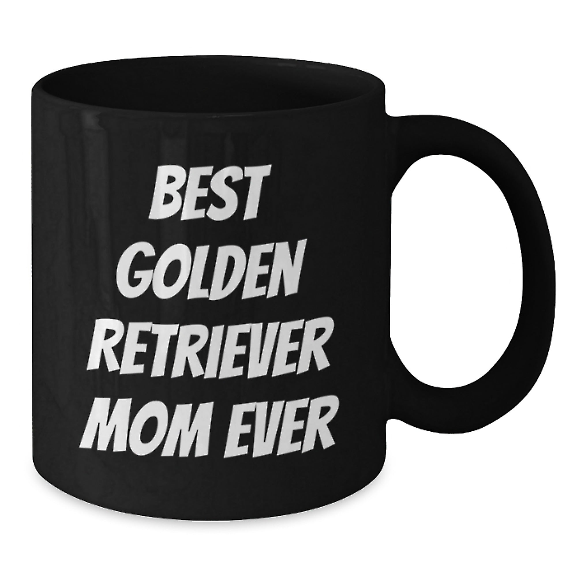 Golden Retriever Dog Lover's Black Coffee Mug, Funny Quote 'Best Golden Retriever Mom Ever' Gifts for Her Birthday, Unique Mug for Men or Women - Additional