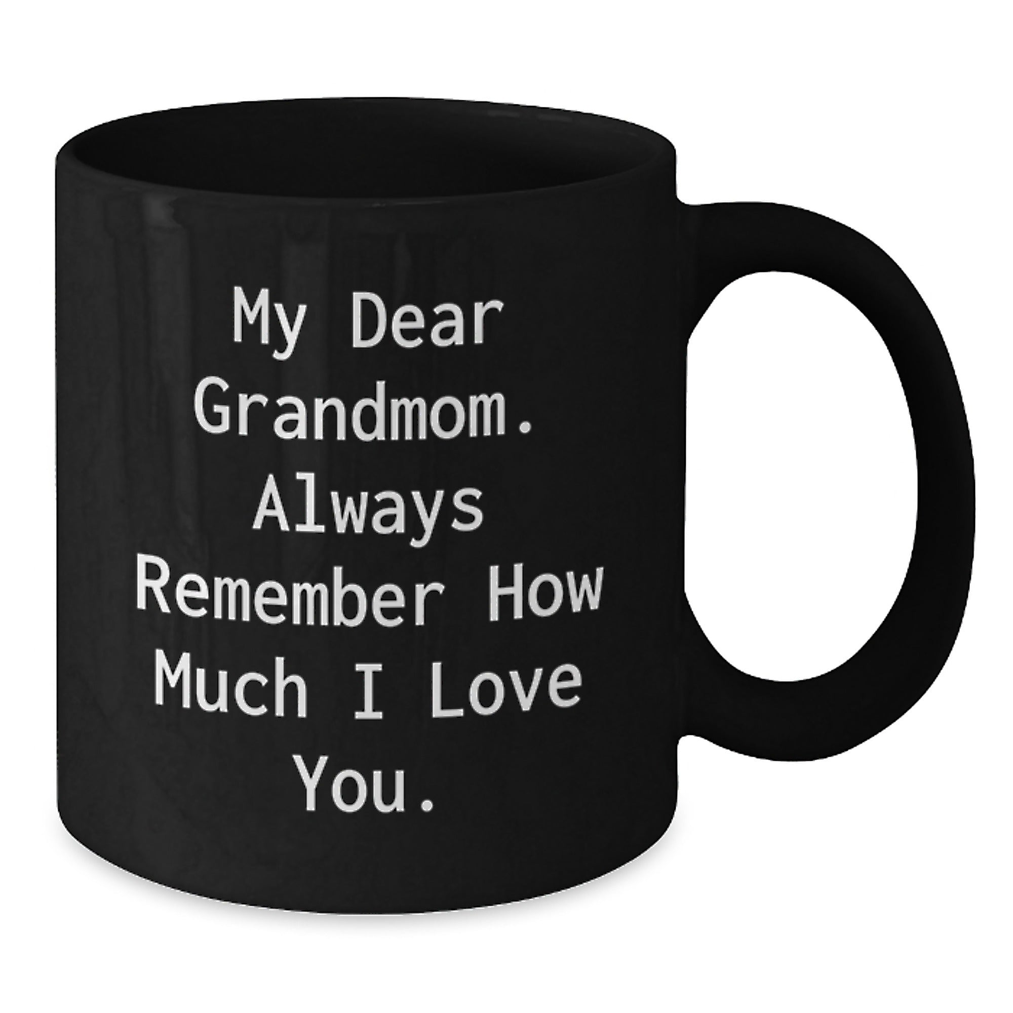 Grandmom Love Gifts from Family Members - Funny Quote Black Coffee Mug, Perfect for Christmas Unique Presents - Additional