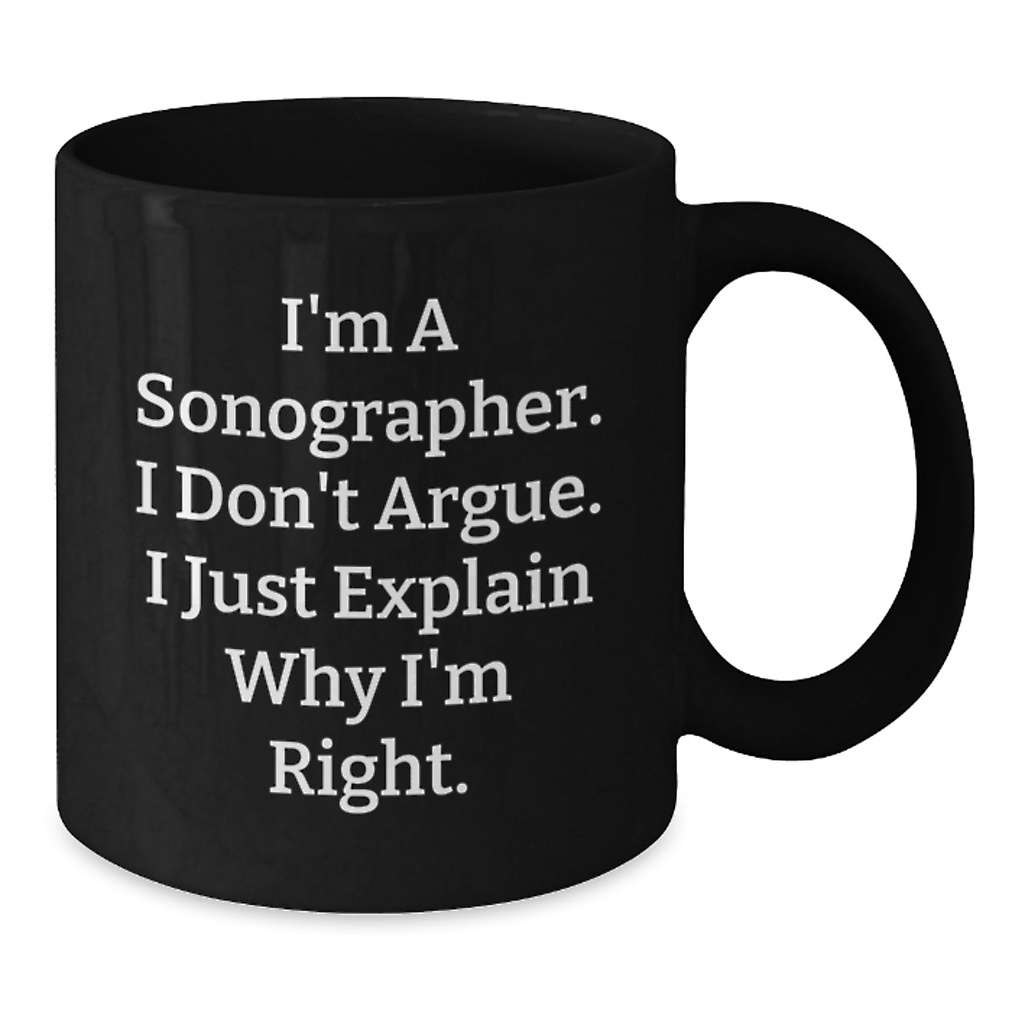 Funny Sonographer Gifts from Family and Friends, Unique Black Coffee Mug for Sonographer Men and Women, Christmas Unique Gifts for Him and Her - Additional