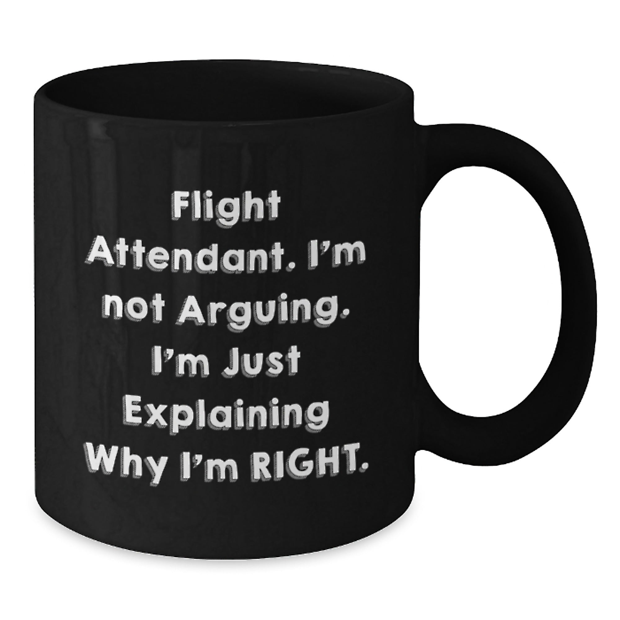 Funny Flight Attendant Gifts from Friends, Flight Attendant Black Coffee Mug, Christmas Unique Gifts for Flight Attendant - Additional