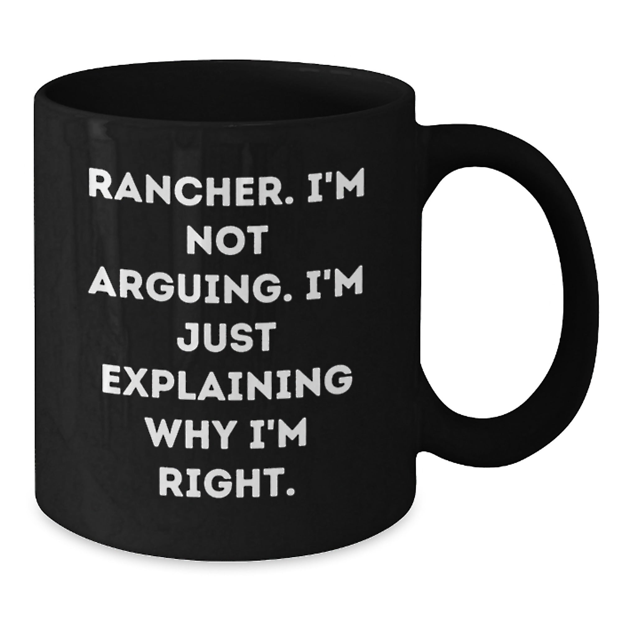 Funny Rancher Gifts from Family for Men Black Coffee Mug Christmas Unique Presents - Additional