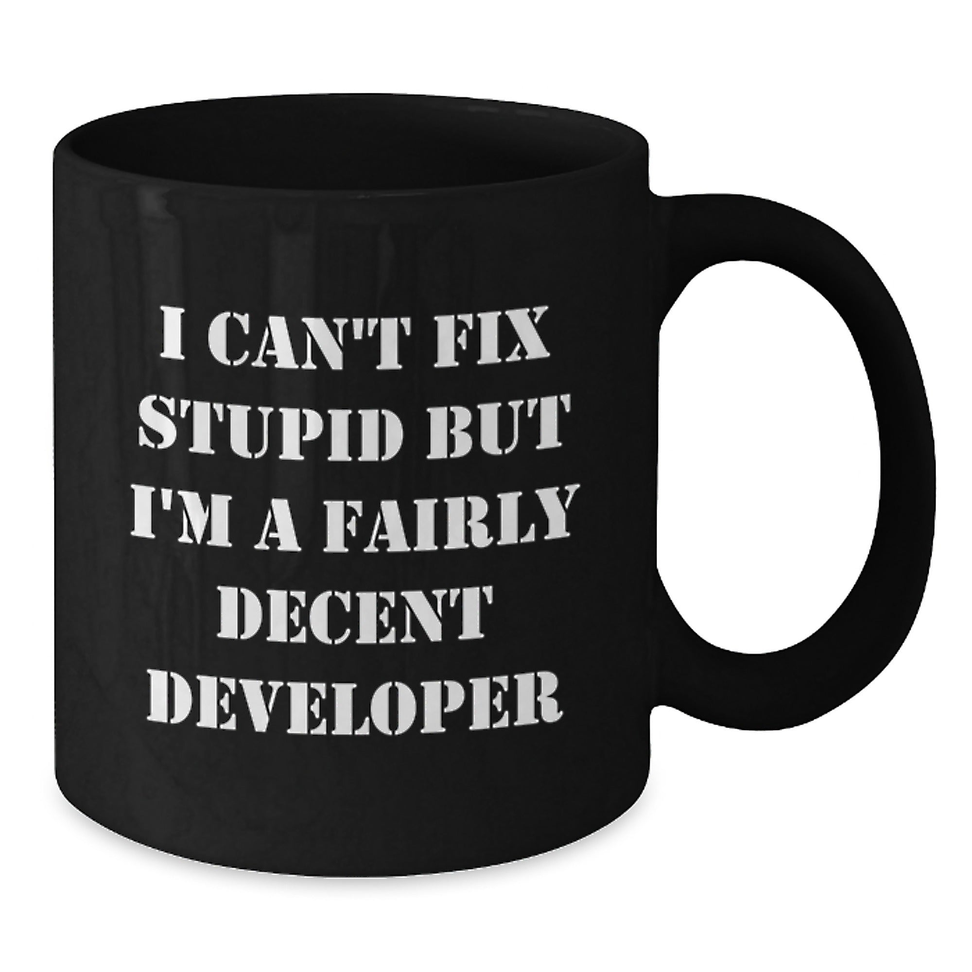 Funny Developer Gifts - I Can't Fix Stupid But I'm A Fairly Decent Developer Mugs for Graduation from Friends to Coworkers - Additional