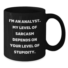 Funny Analyst Mugs for Him, Black Coffee Mug, Sarcastic Analyst Gifts from Friends, Valentine's Unique Gifts for Men - Additional