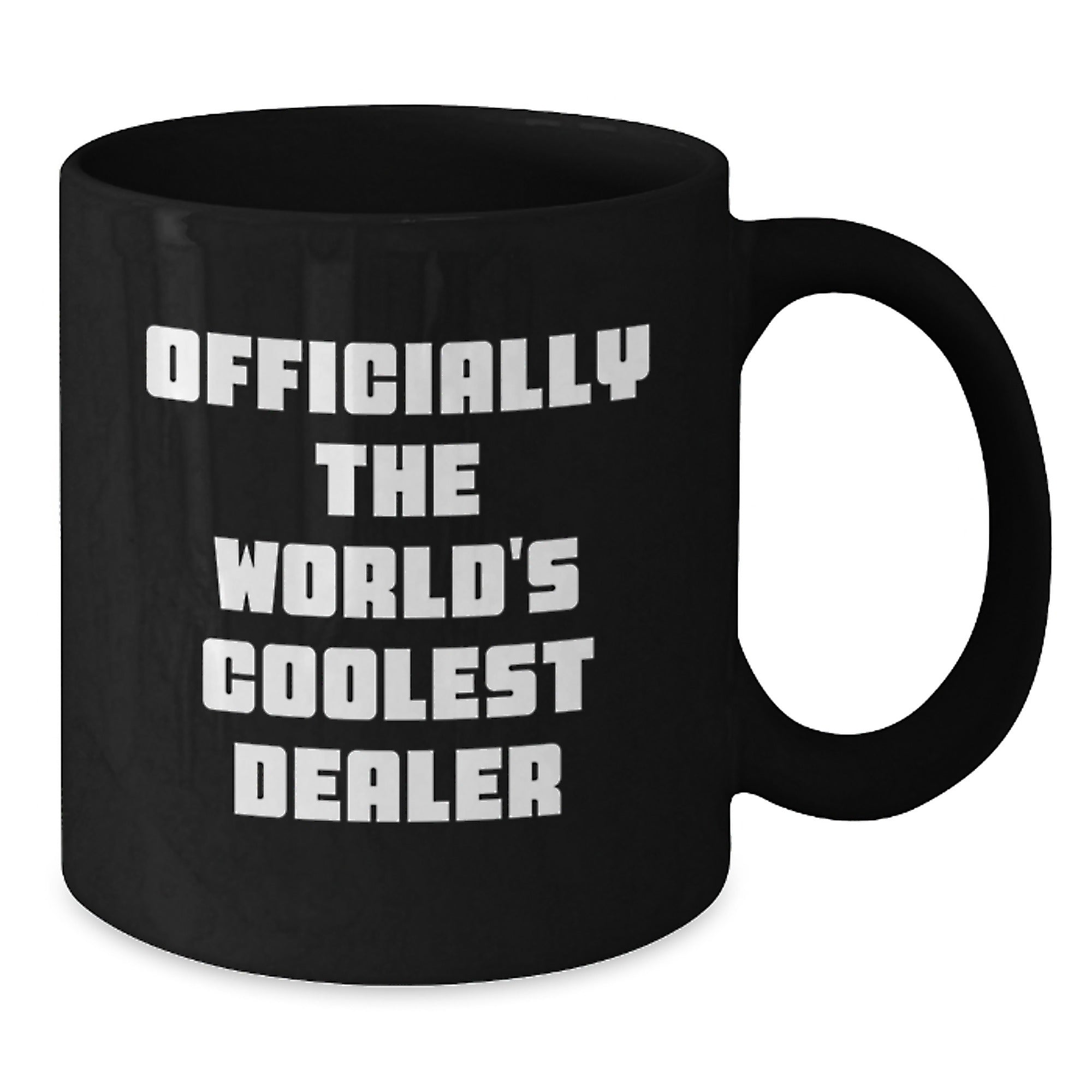 Funny Dealer Christmas Unique Gifts from Friends for Men - Black Coffee Mugs Officially The World's Coolest Dealer Quote, Unique Holiday Present Ideas - Additional