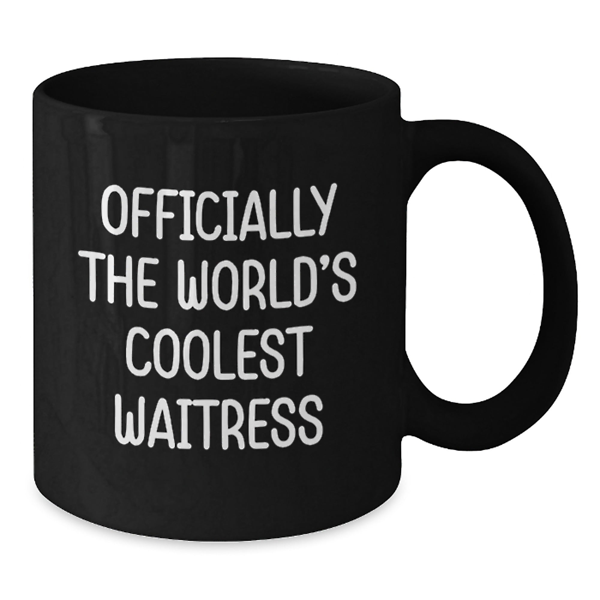 Funny Waitress Gifts, Officially The World's Coolest Waitress, Black Coffee Mug for Graduation, Gifts from Friends, Gifts for Waitress - Additional