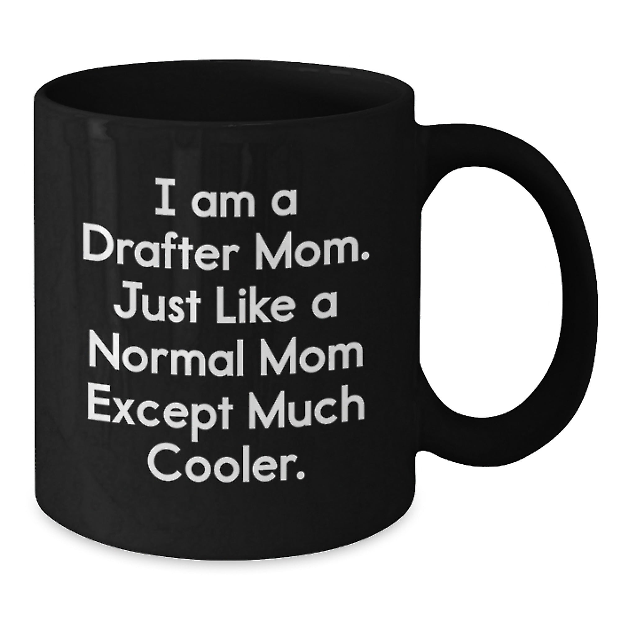 Funny Drafter Gifts for Women Drafter Moms, Unique Black Coffee Mug, 'I Am A Drafter Mom...' - Additional