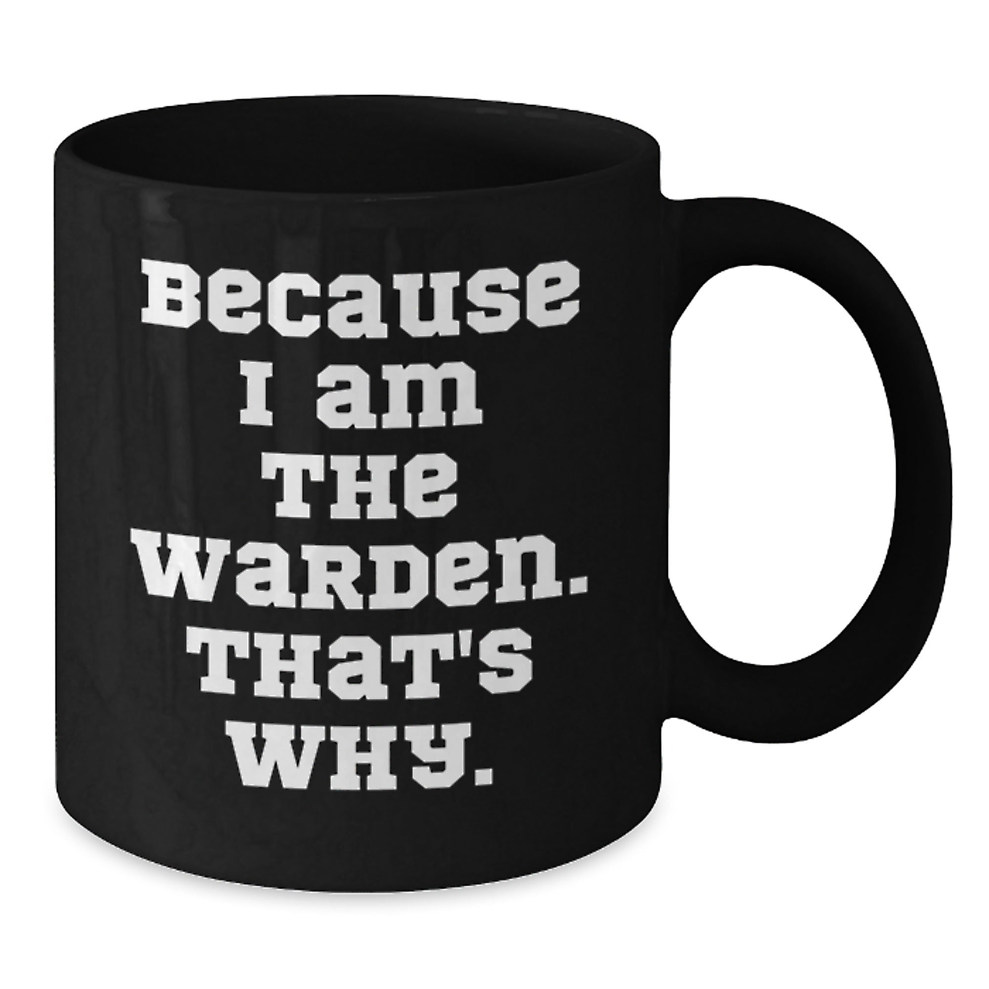 Warden Enthusiasts Funny Quote Birthday Unique Gifts from Men for Him, Black Coffee Mug - Additional