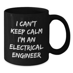 Funny Electrical Engineer Gifts for Him, Black Coffee Mug, Christmas Unique Presents from Friends to Men Who Love Electronics - Additional