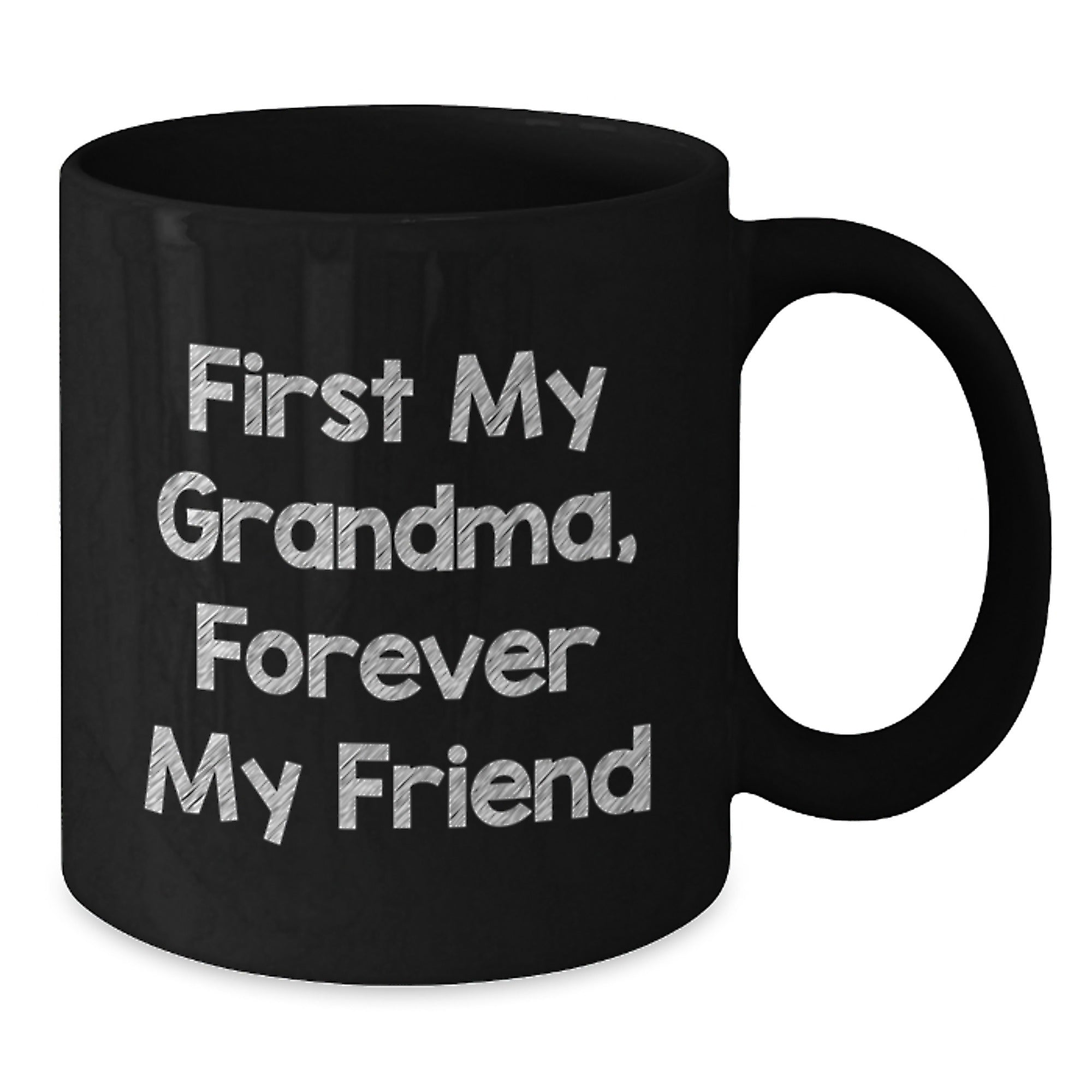 Funny Grandma Gifts, Black Coffee Mugs for Grandma, 'First My Grandma, Forever My Friend' Quote, Christmas Unique Gifts from Grandchildren - Additional