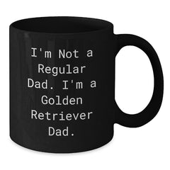 Funny Golden Retriever Dad Black Coffee Mug Gift from Family to Golden Retriever Dad on Birthday - Additional