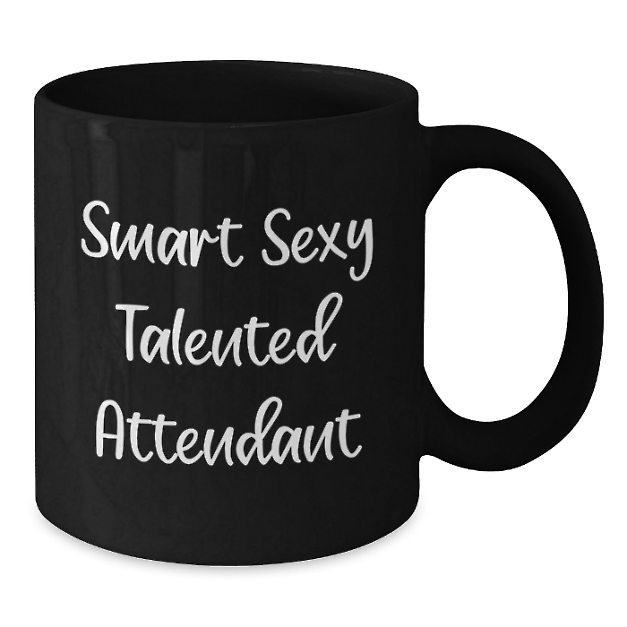 Funny Attendant Gifts from Friends, Smart Sexy Talented Motivational Coffee Mugs for Graduation, Black Ceramic Mug with Quote 'Smart Sexy Talented' - Additional