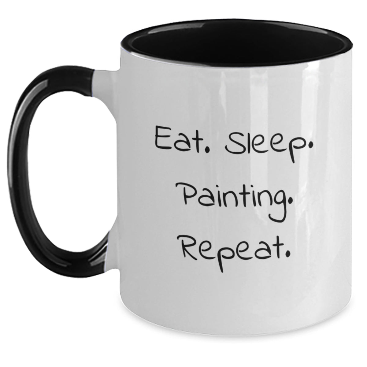 Funny Painting Gifts for Graduation - Eat. Sleep. Painting. Repeat. Quote Two Tone Coffee Mug, Gifts for Painting Enthusiasts, Gifts from Family and Friends - Main