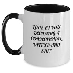 Correctional Officer Gifts Funny - Christmas Unique Gifts for Correctional Officers - Two Tone Coffee Mugs from Friends and Family - Main