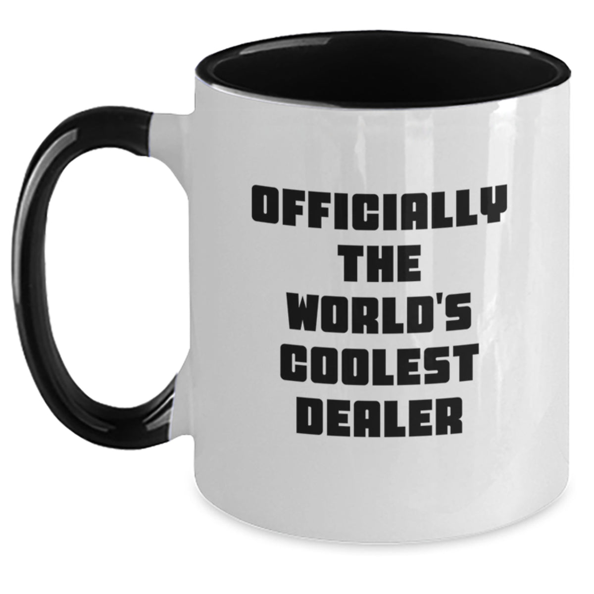 Funny Gifts from Friends for Dealer Enthusiasts - Officially The World's Coolest Dealer Two Tone Coffee Mugs, Perfect for Men, Women, Coworkers, Family - Christmas Unique Gifts - Main