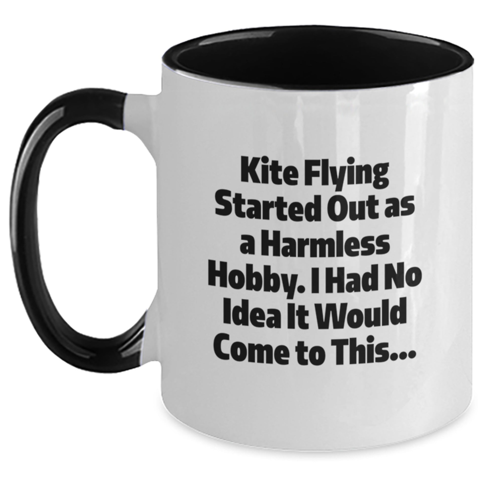 Funny Kite Flying Gifts for Men Women Friends - Kite Flying Humorous Quote on Two Tone Coffee Mug for Valentine's Unique Gifts from Friends - Main