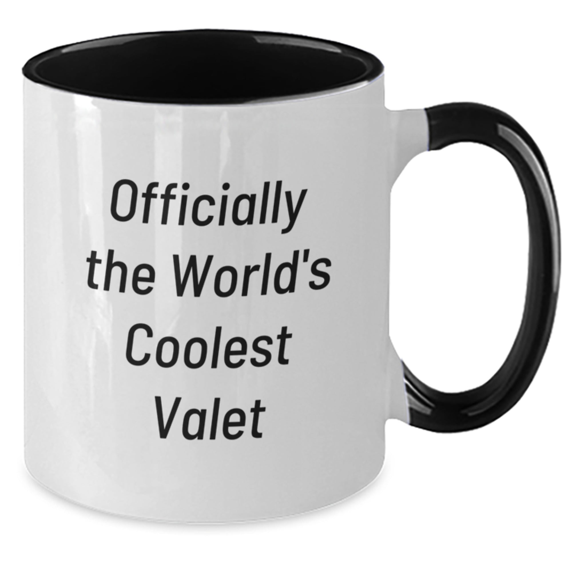 Funny Valet Gifts from Men to Valet, Two Tone Coffee Mug for Graduation, Officially The World's Coolest Valet Quote, Unique Gifts for Valet - Additional