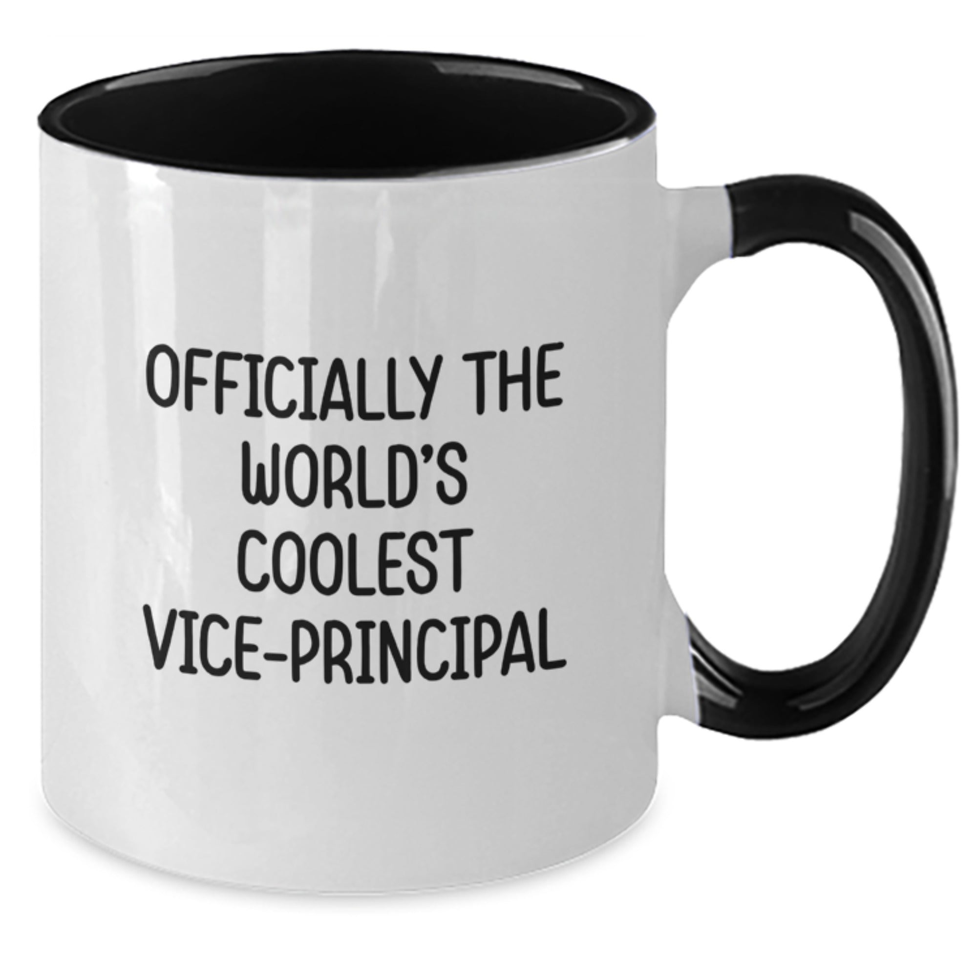 Funny Vice-principal Gifts from Friends for Birthday, Officially The World's Coolest Vice-principal Two Tone Coffee Mug, Four Color Options, 11oz Capacity - Additional