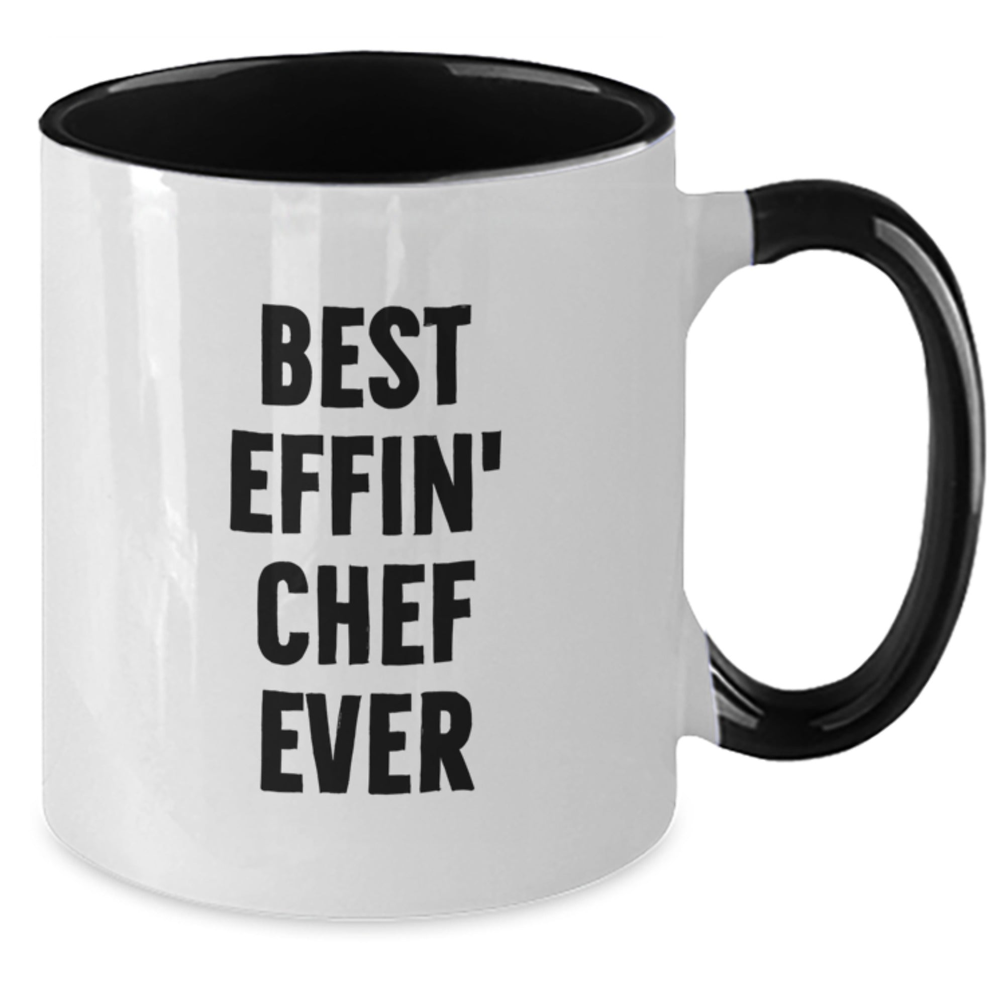 Funny Chef Gifts for Men Women Friends Family - Two Tone Coffee Mug with Best Effin' Chef Ever Quote - Additional