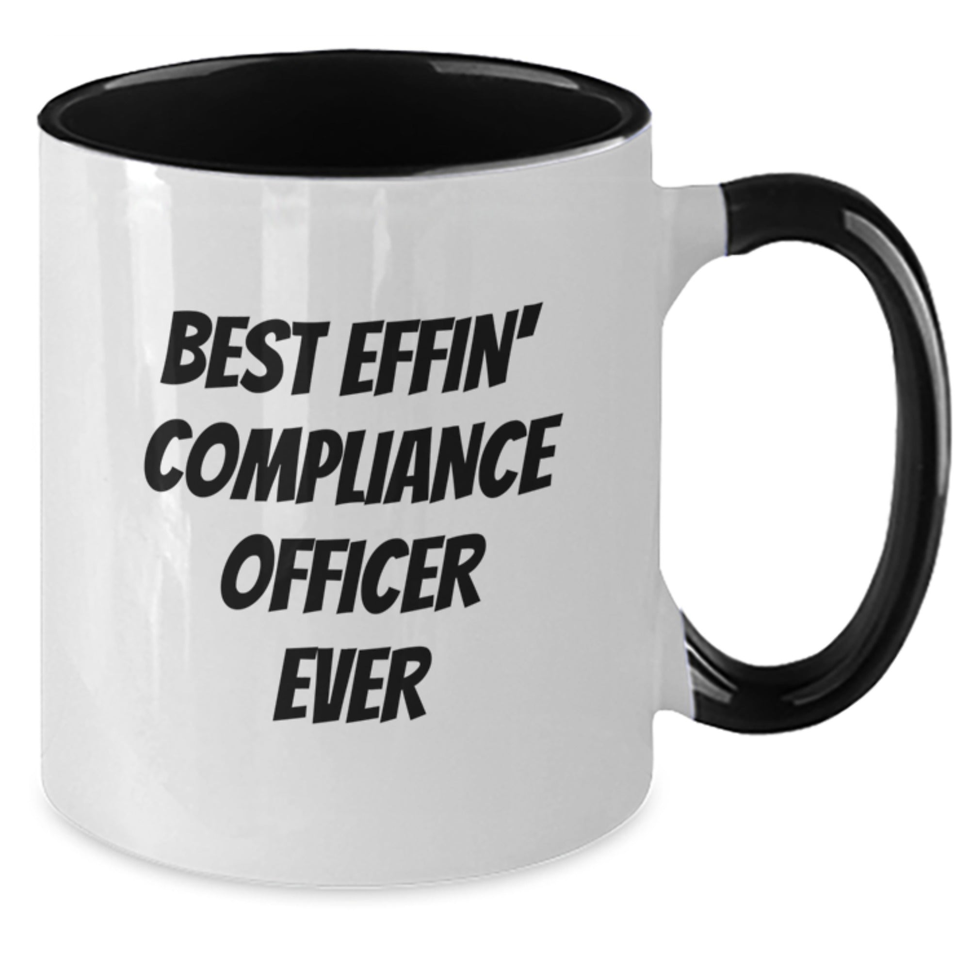 Funny Compliance Officer Gifts, 'Best Effin' Compliance Officer Ever' Two Tone Coffee Mug, Graduation Unique Gifts from Friends, Coworkers, Family for Men, Women - Additional
