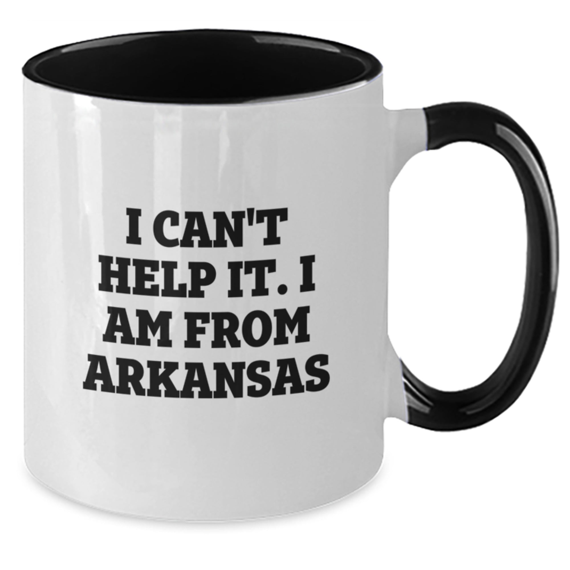 Arkansas Lovers Funny I Can't Help It I Am From Arkansas Two Tone Coffee Mug Gifts from Friends and Family for Birthday - Additional