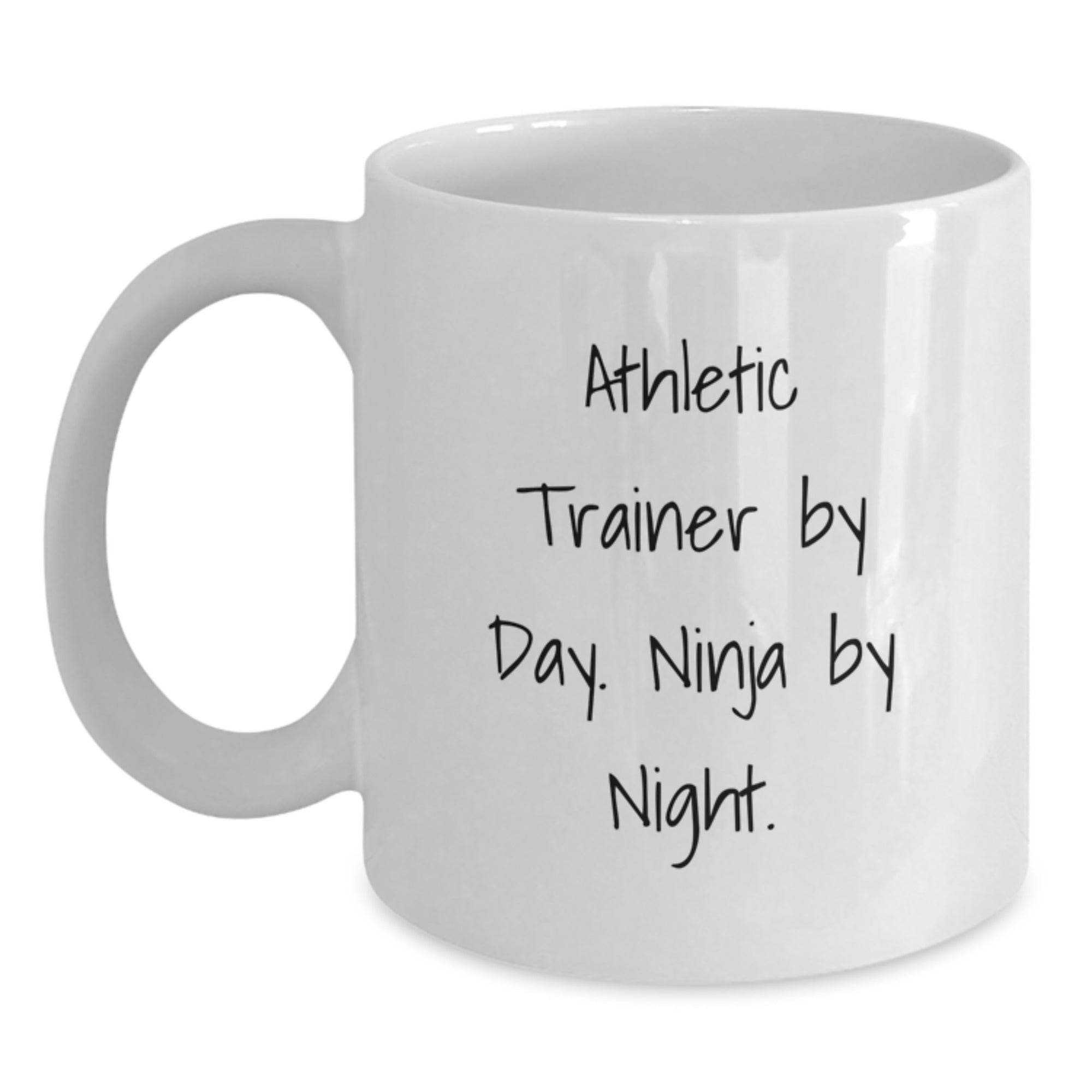 Athletic Trainer Graduation Gifts from Family - White Coffee Mug, 'Athletic Trainer By Day. Ninja By Night.' Quote, Unique and Funny - Main