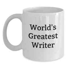 Funny Writer Gifts from Family and Friends - 'World's Greatest Writer' White Coffee Mug for Christmas Unique Gifts - Main