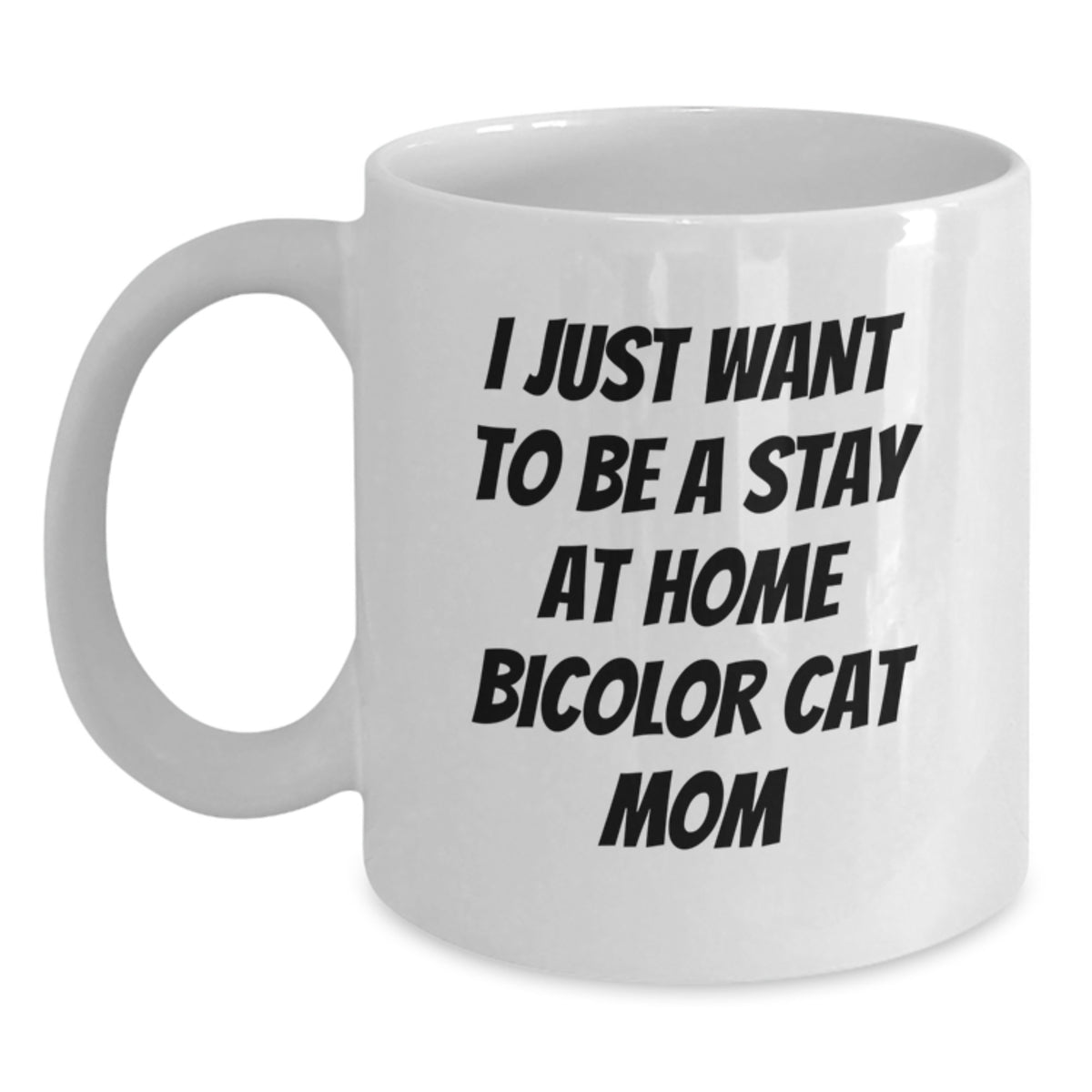 Bicolor Cat Mom Coffee Lovers Christmas Unique Gifts from Family to Bicolor Cat Enthusiast Funny White Ceramic Mug - Main