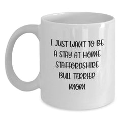 Funny Staffordshire Bull Terrier Mom Gifts for Men Women Friends Family - White Coffee Mug - Main