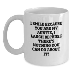 Funny Auntie Gifts White Coffee Mugs - Gifts from Family for Auntie, Birthday Unique Gifts, White Coffee Mug with Cute Quote - Main