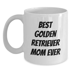 Funny Golden Retriever Dog Mom Gifts from Family Friends for Best Mom Ever Birthday Unique Gifts White Coffee Mug - Main