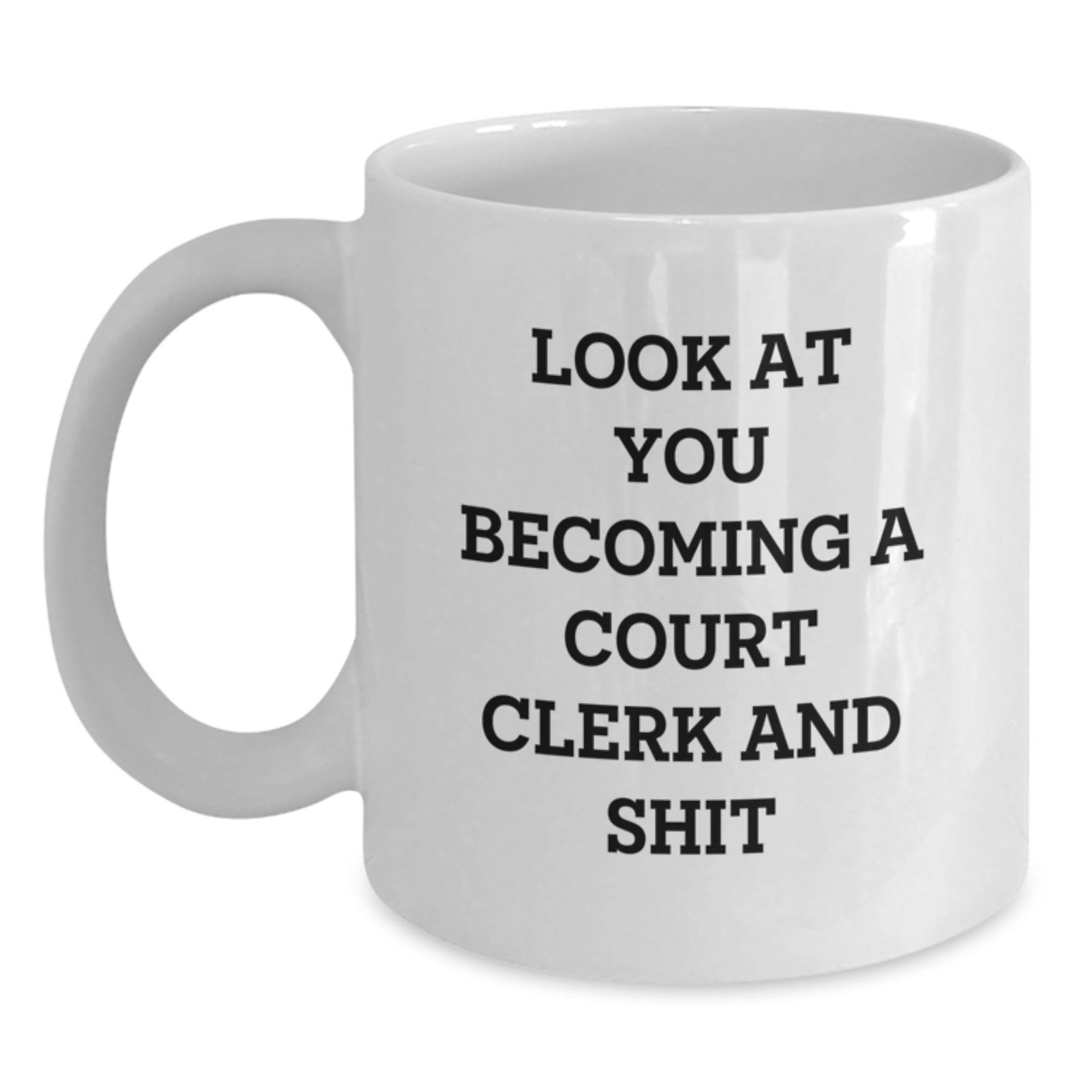 Funny Court Clerk White Coffee Mugs for Christmas Unique Gifts from Friends to Court Clerks and Family - Main