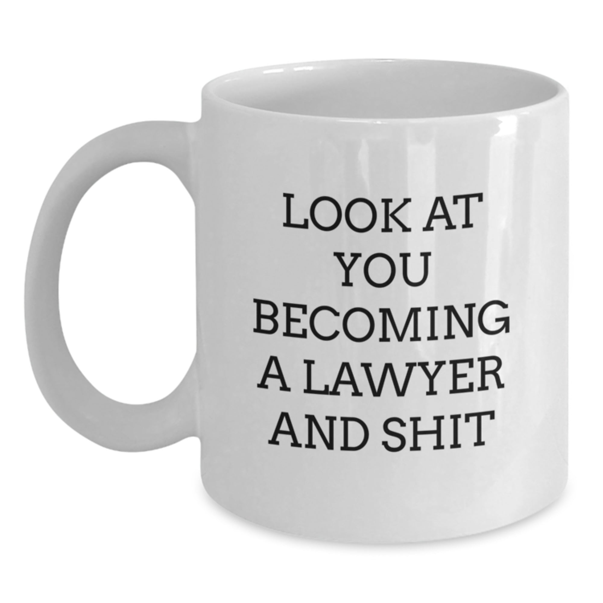 Funny Lawyer Gifts from Friends - White Coffee Mug - 'Look At You Becoming A Lawyer And Shit' Christmas Unique Gifts for Men Women Coworkers Family - Main
