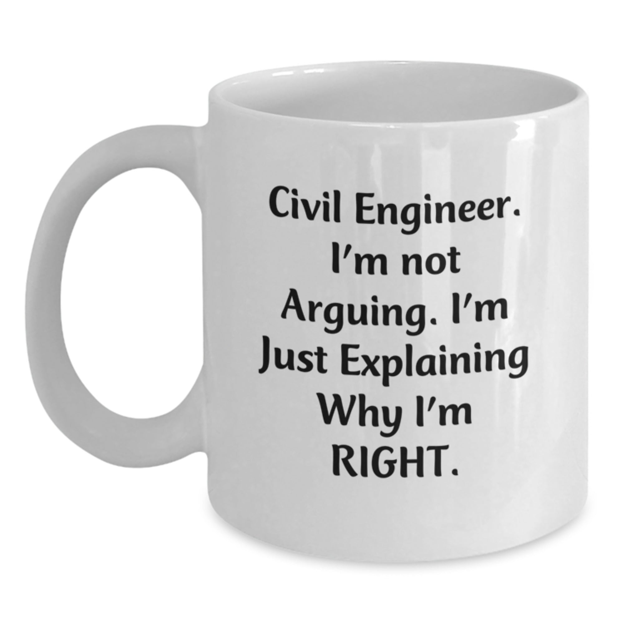 Civil Engineer White Coffee Mug Funny Gifts from Friends for Civil Engineer Christmas Unique Presents - Main