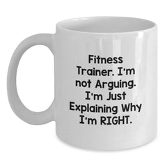 Funny Fitness Trainer Gifts from Friends, White Coffee Mug for Him, Christmas Unique - Main