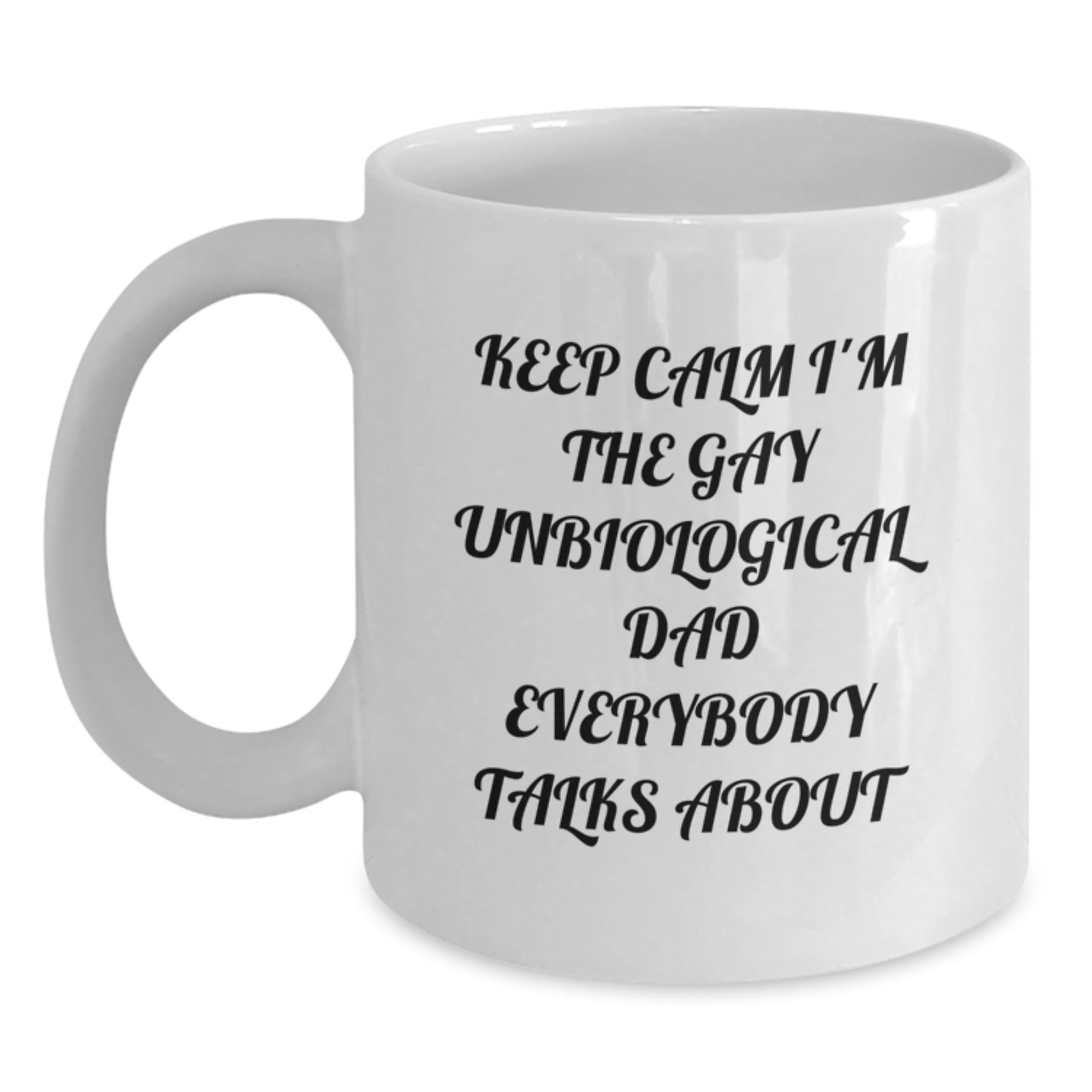 Funny Unbiological Dad Gifts from Men to Unbiological Dad Unbiological Dad White Coffee Mug for Christmas Unique Gifts - Main