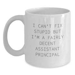 Funny Gifts from Men to Assistant Principal for Christmas Unique Ideas White Coffee Mugs for Women, Friends, Family, Coworkers - Main